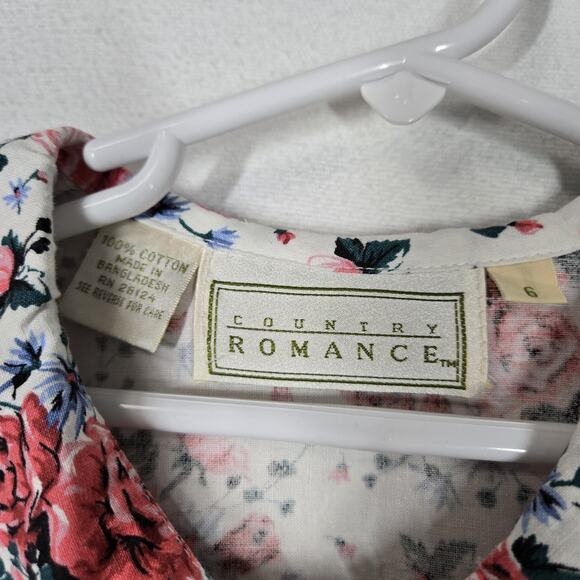 VTG Country Romance Dress Girls sz 6 White Multi Floral Fit & Flare Lace Edging - Picture 12 of 16